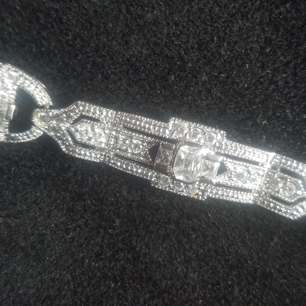 Silver diamond bracelet